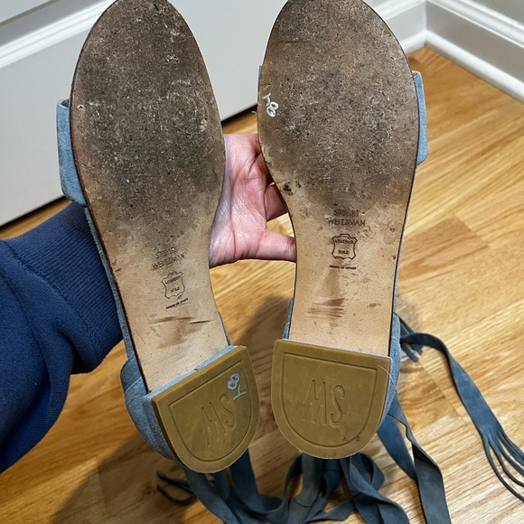 Stuart Weitzman Corbata Suede  Sandals Size 8.5 - Picture 5 of 12